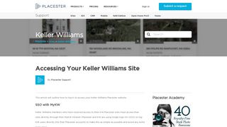 Accessing your Keller Williams Site – Placester
