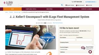 J. J. Keller® Encompass® with ELogs Fleet Management System