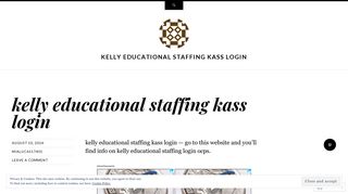 kelly educational staffing kass login