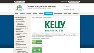 Human Resources / • Kelly Services - Duval County Public Schools