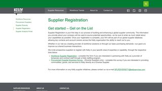 Supplier Registration - Kelly Services
