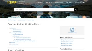 Custom Authentication Form – KEMP Technologies