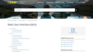 Web User Interface (WUI) – KEMP Technologies