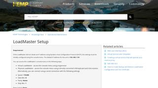 LoadMaster Setup – KEMP Technologies