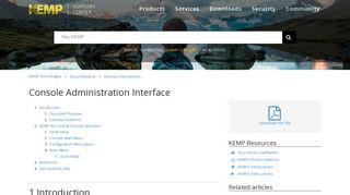 Console Administration Interface – KEMP Technologies
