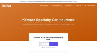 Compare Kemper Specialty Insurance Quotes in Seconds | The Zebra