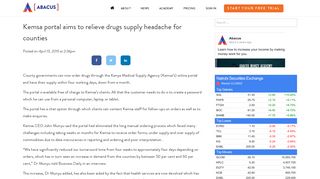 Kemsa portal aims to relieve drugs supply headache for counties ...