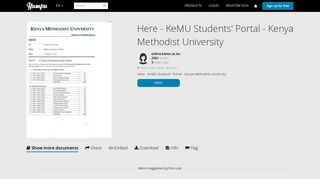 Here - KeMU Students' Portal - Kenya Methodist University - Yumpu