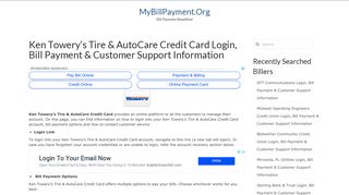 Ken Towery's Tire & AutoCare Credit Card Login, Bill Payment ...