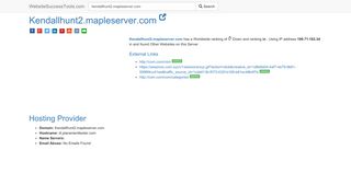 Kendallhunt2.mapleserver.com Error Analysis (By Tools)