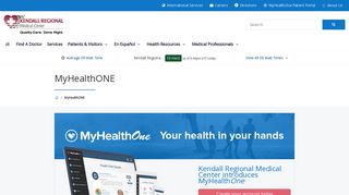 MyHealthONE Patient Portal | Kendall Regional Medical Center ...