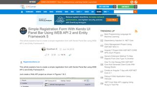 Simple Registration Form With Kendo UI Panel Bar Using WEB API 2 ...