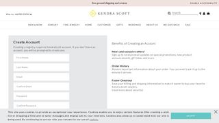 Create Account Login | Kendra Scott | Customer Account