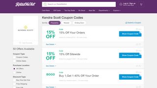 20% Off Kendra Scott Coupon, Promo Codes - RetailMeNot