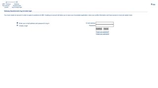 Gateway Questionnaire log in/create login - Brass Ring