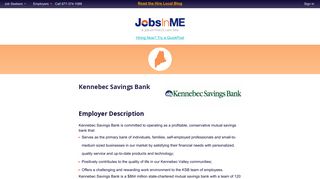 Kennebec Savings Bank Jobs and Careers | JobsInME.com