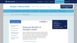 Employee Benefits - Abington - Jefferson Health