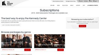 2018 - 2019 Subscription Packages - Kennedy Center