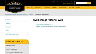 Owl Express / Banner Web - University Information ... - UITS Kennesaw