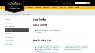User Guides - UITS - Zimbra Collaboration Suite | KSU