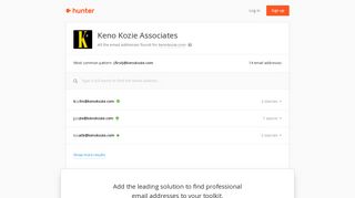 Keno Kozie Associates - email addresses & email format • Hunter