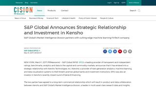 S&P Global Announces Strategic Relationship and Investment in ...