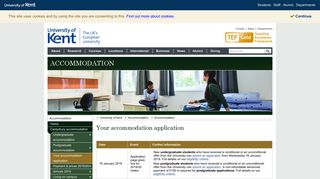 Your accommodation application - University of Kent