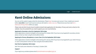 Kent Online Admissions