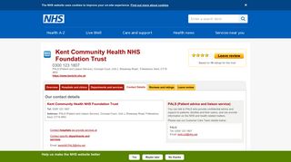 Contact Details - Kent Community Health NHS Foundation Trust - NHS