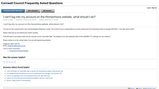 I can't log into my account on the Homechoice website, what should I ...