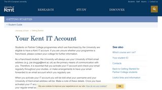 Your Kent IT Account - University of Kent