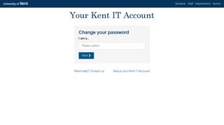 Change your password - Kent IT Account
