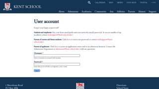 User account | Kent School