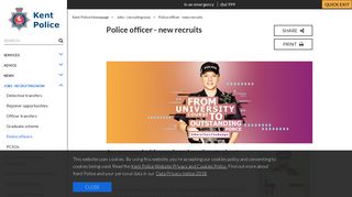 Police officer - new recruits - Kent Police