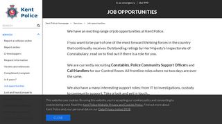 Job opportunities - Kent Police