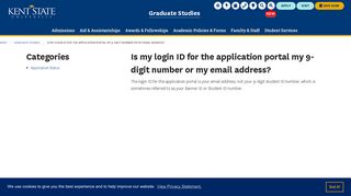 Is my login ID for the application portal my 9-digit number or my email ...