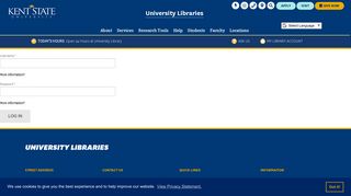 Log in | Kent State University Libraries