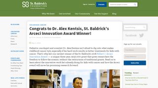 Congrats to Dr. Alex Kentsis, St. Baldrick's Arceci Innovation Award ...
