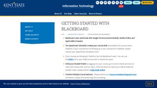 Getting Started with Blackboard | Information Services | Kent State ...