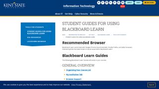 Student Guides for using Blackboard Learn - Kent State University