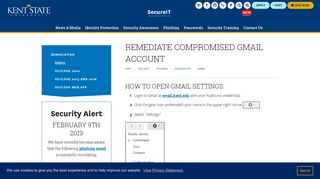 Remediate Compromised Gmail Account | SecureIT | Kent State ...