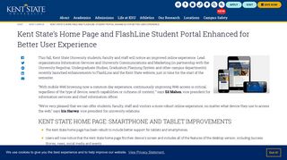 Kent State's Home Page and FlashLine Student Portal Enhanced for ...
