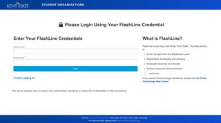 Please Login Using Your FlashLine Credential - Kent State University