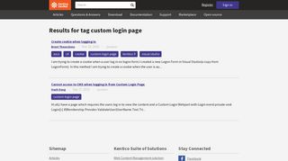 custom login page on DevNet - Kentico DevNet
