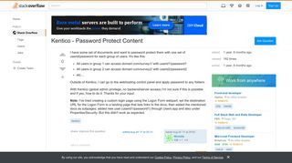 Kentico - Password Protect Content - Stack Overflow