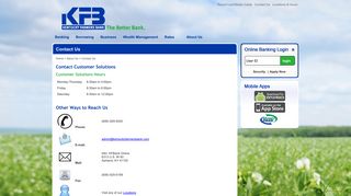 Contact Us - Kentucky Farmers Bank