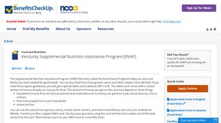 Kentucky Food Stamps - Get Help Paying for Food | BenefitsCheckUp