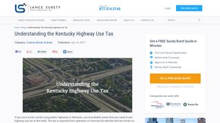 The Kentucky Highway Use Tax: What You Need to Know
