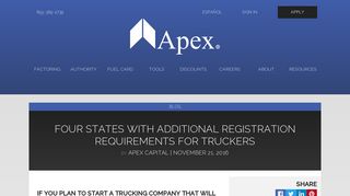 Four States with Specific Weight Distance Permits | Apex Capital Blog