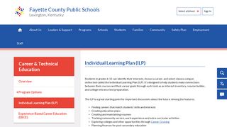 Career & Technical Education / Individual Learning Plan (ILP)